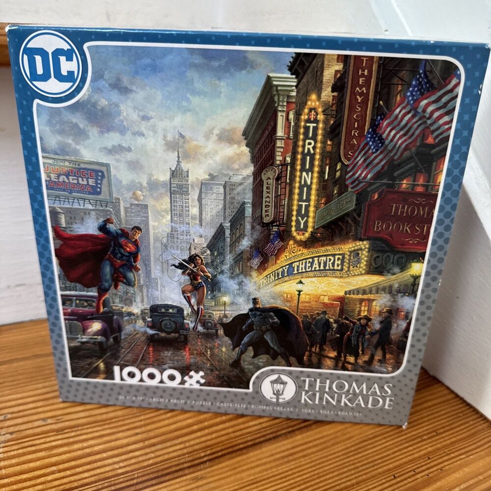 DC COMICS THOMAS KINKADE PUZZLE THE Trinity Batman Superman Wonder Woman
